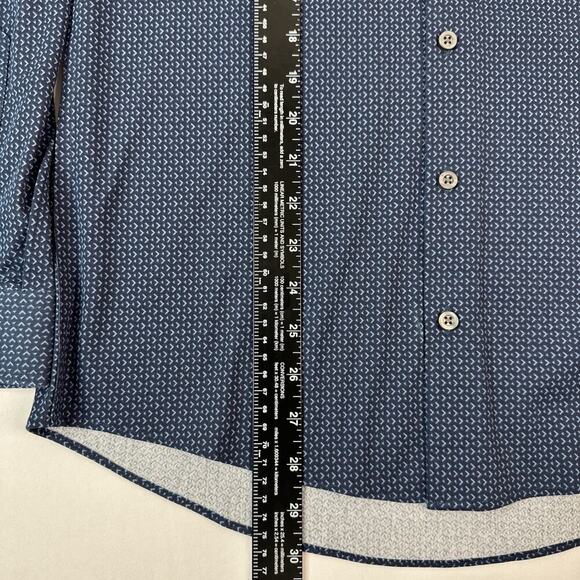 J. Ferrar Slim Fit Blue Long Sleeve Button-Up Shirt Small Sleeve 100% Cotton New - Picture 6 of 9